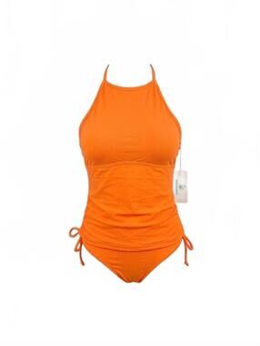 2/$30 ✨ Beachsissi Neon Orange High Neck Tankini Set Size S NWT Modest Swimsuit